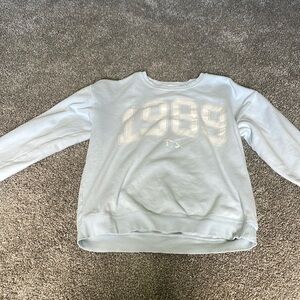 large light blue taylor swift 1989 crewneck